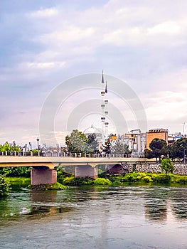 The view of YeÃÅ¸ilÃÂ±rmak river in Ãâ¡arÃÅ¸amba district of Samsun city. photo
